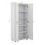 Armoire de rangement surélevée pour salle de bain avec plancher autoportant à 2 portes et tablettes intérieures réglables