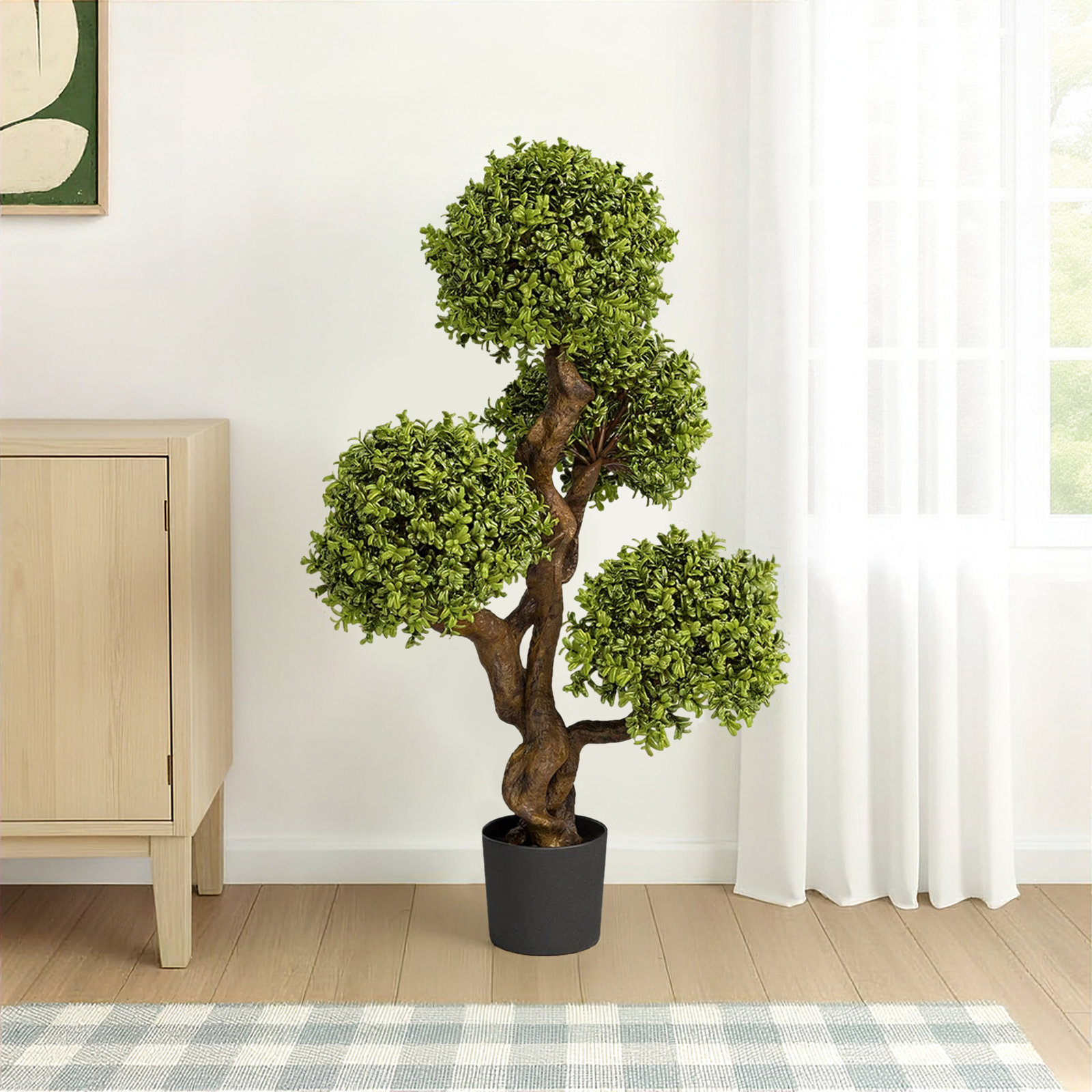 Madie 42'' Faux Boxwood Topiary in Pot