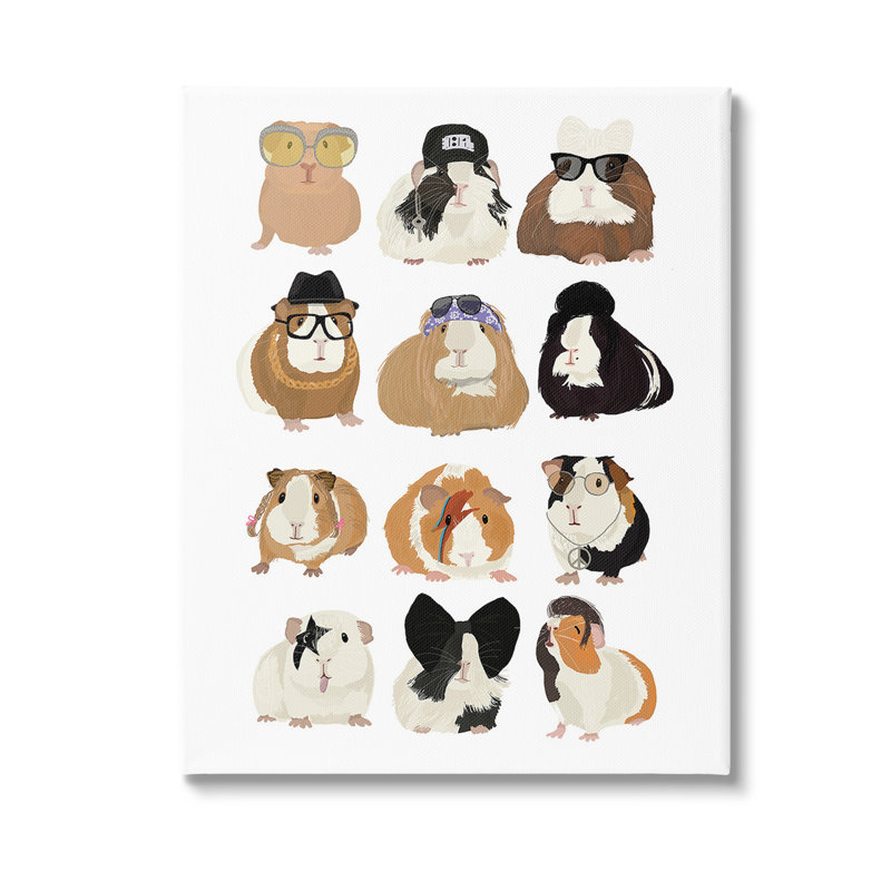 Trendy Guinea Pigs Canvas Wall Art by Hanna Melin, 30" H x 24" W