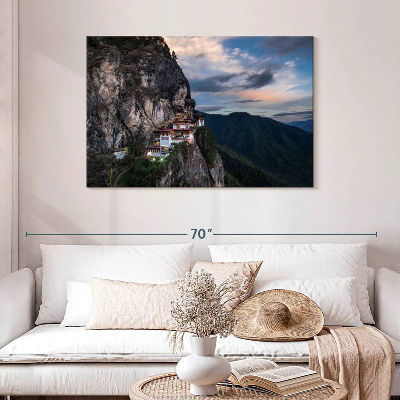 Paro Valley Buddhist Temple, 30" H x 45" W