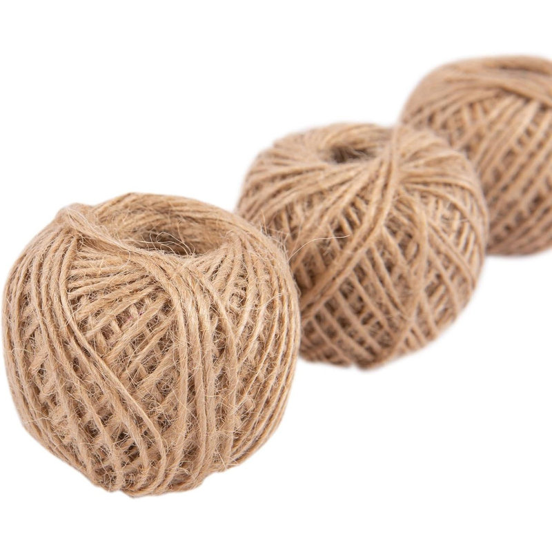 Shemica 40m Brown Jute Twine String Rope Natural Garden Outdoor Plant Support String Pack of 3