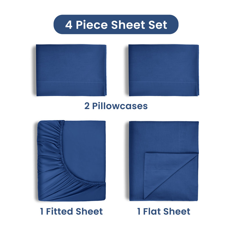 Martex 225 Thread Count Bed Sheets Light Weight, Soft Breathable Sheets, Brushed Cotton Rich Blend, Secure Fit, Wrinkle Resistant, Durable, Easy Care & Comfy Sheets