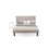 Ensemble de meubles pour grand lit 2 pièces avec 1 lit moderne et une table de chevet Fannin - Fabrication fiable et robuste - Tissu en lin beige brume