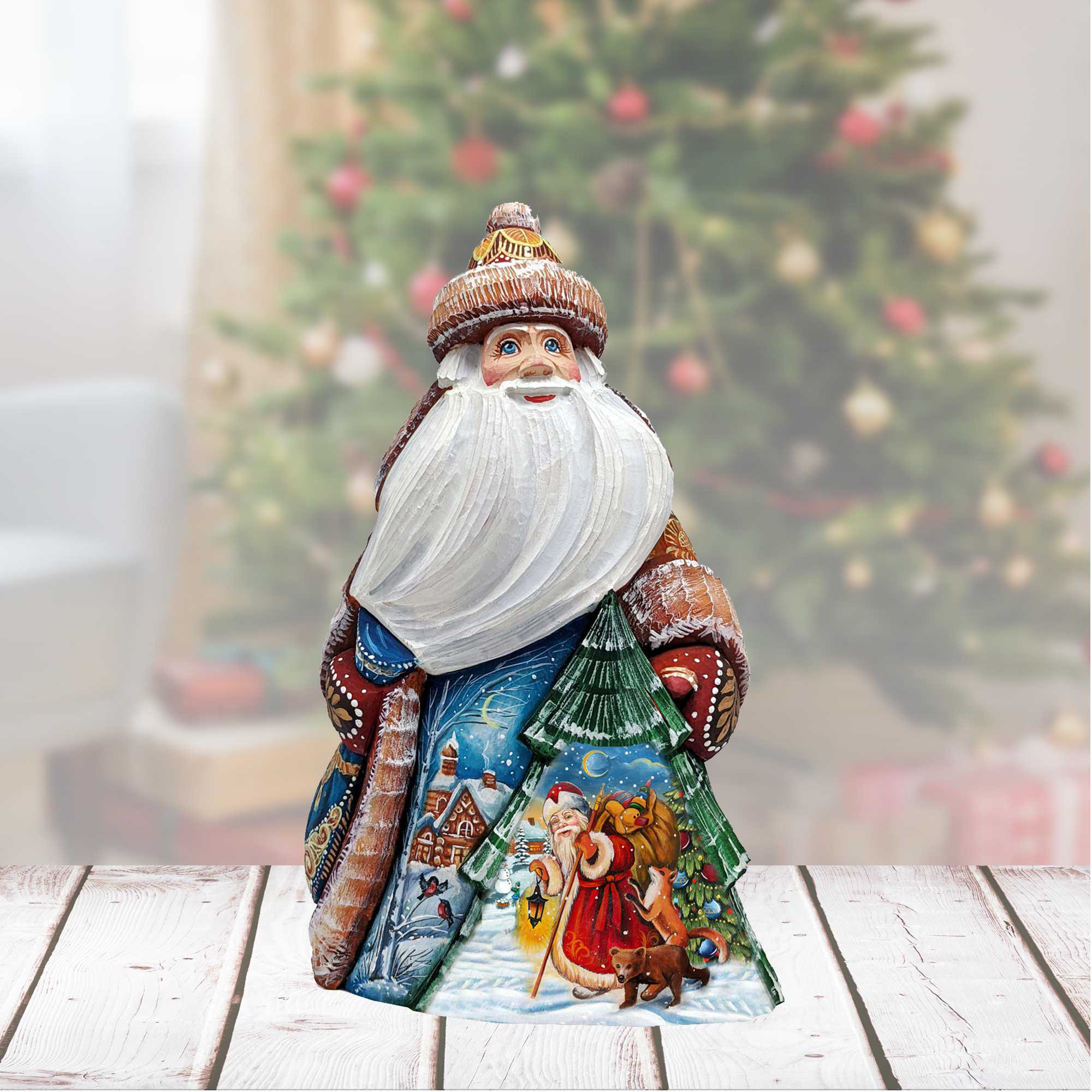 The Holiday Aisle® Masterpiece Wood Carved St. Nicolas Journey Santa ...