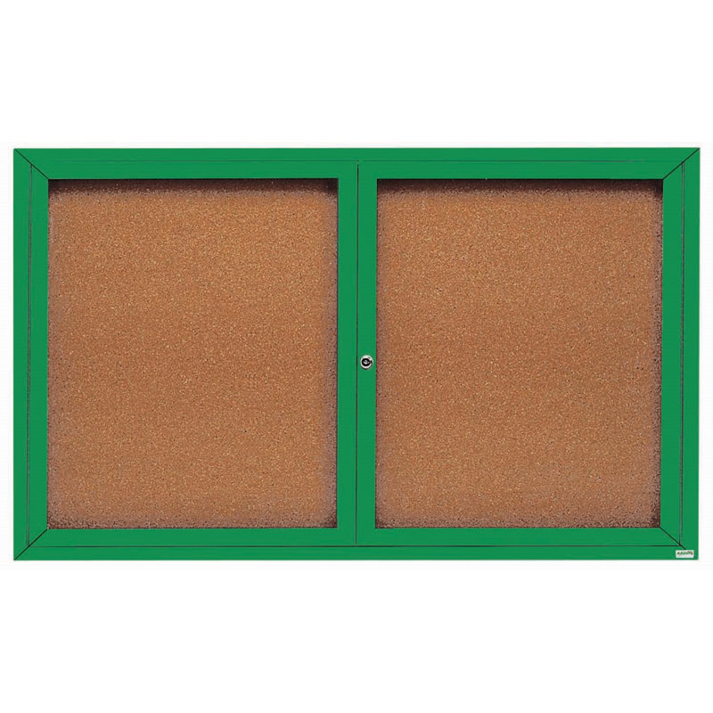 Panneau d'affichage mural fermé avec éclairage DEL, Vert, Deux, H 36 po x l 60 po