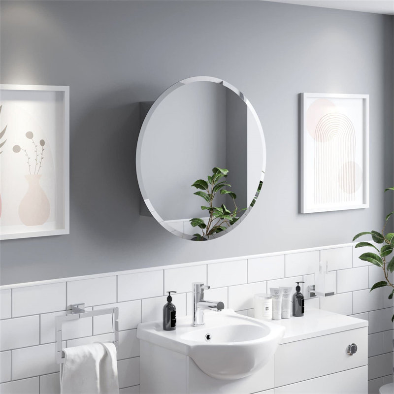 Androw 600mm W 600mm H Wall Mounted Required Medicine Cabinet Mirror