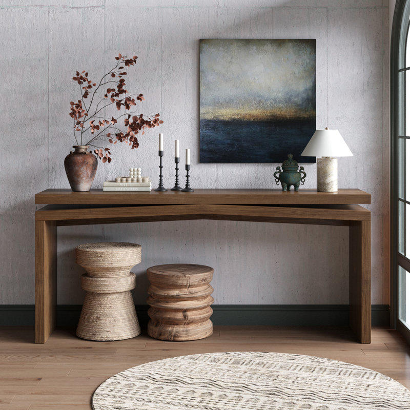 Longue table d'entrée pour salon, couloir, derrière le canapé, Deep Rustic Brown, Brun rustique profond, Deep Rustic Brown