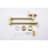 Brushed Gold Wall Mount Pot Filler Faucet - Folding Feature, 360 Twirl, Brass, Corrosion Coating, Double Handles For Accurate Water Discharge Kitchen In Foldable Arm, Rotation, Superior Surface,-287030652
