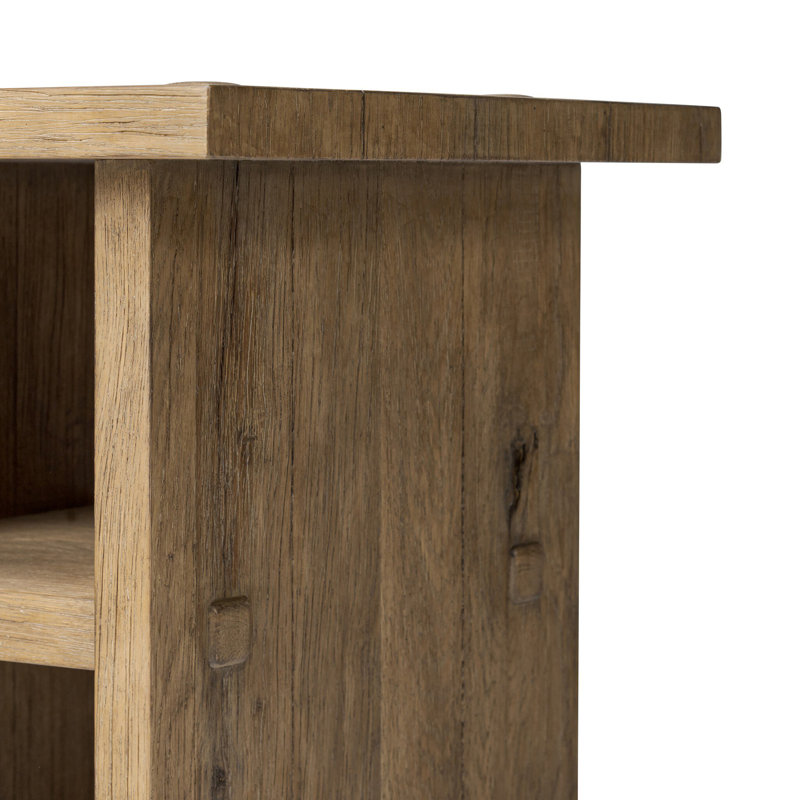 Zeno End Table, Distressed Blonde Oak
