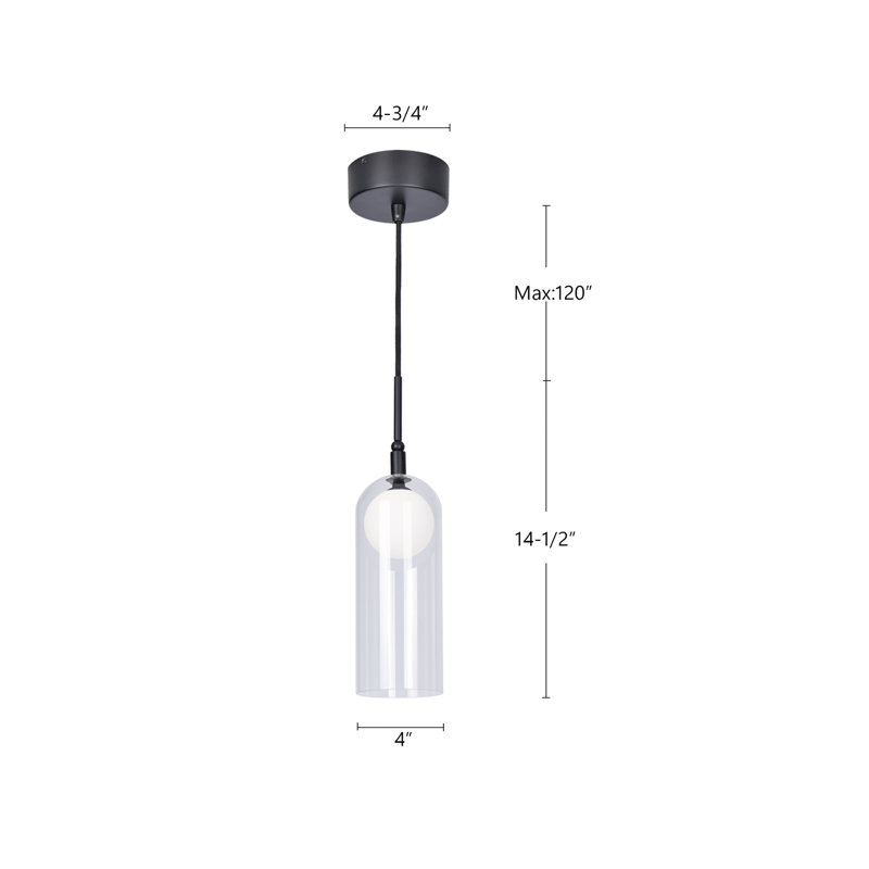 1 - Light LED Pendant, Black