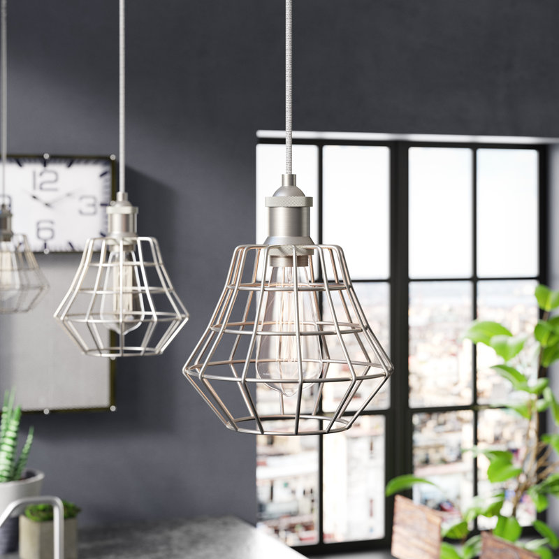 Trinh 1 - Light Single Pendant, Brushed Nickel, 10.91" H x 7.6" W x 7.6" D
