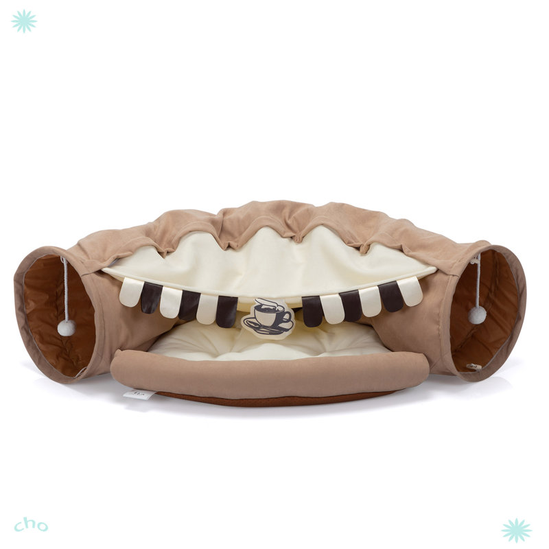 Lit pour chat pliable pour chats d'intérieur, Café