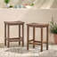 Ensemble de 2 tabourets de bar d'extérieur en bois d'acacia