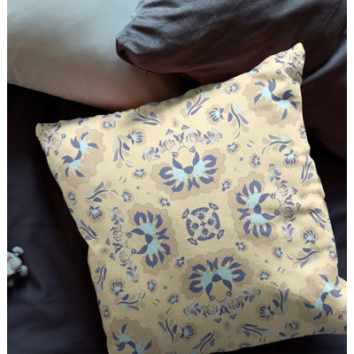 26 X 26 Broadcloth Floral Throw Pillow