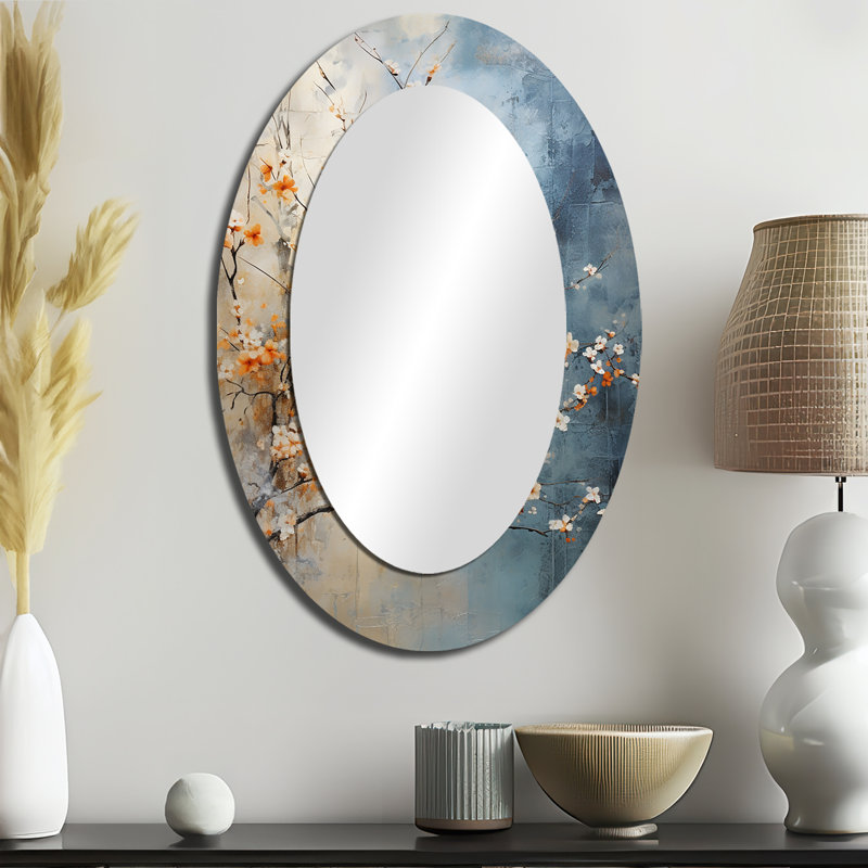 Décoration murale miroir orange ovale orange sarcelle Glowing Embers III - Orange, 36 po x 24 po