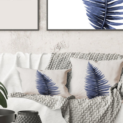 Coussin Rectangle, aquarelle bleu tropical II - Bohème et éclectique