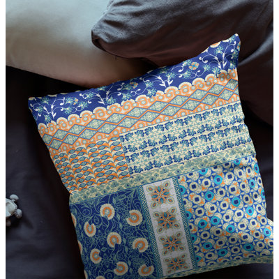 Cusco Flower Castle Patchwork Square Pillow Cover & Insert