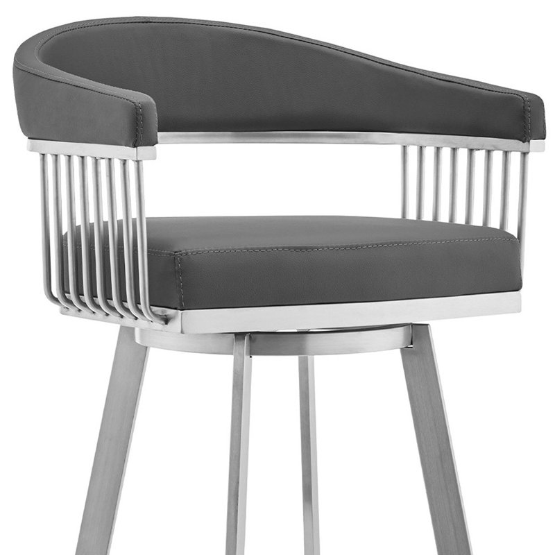 Tabouret de bar pivotant 26 po, Gris, Tabouret de bar (siège d'une hauteur de 25 po)
