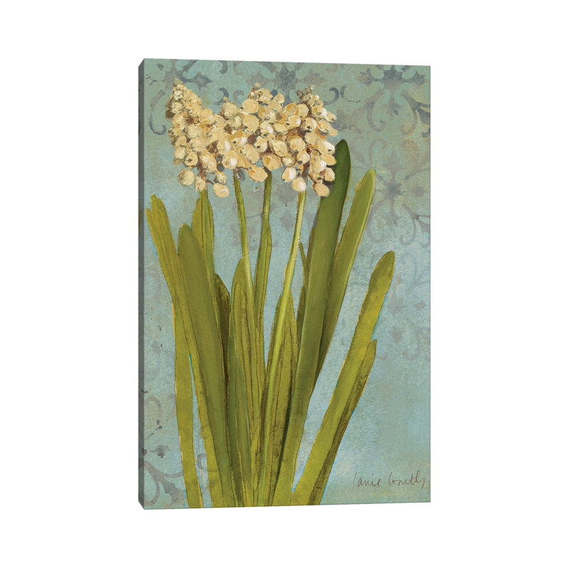 Hyacinth On Teal II by Lanie Loreth - Wrapped Canvas Painting, 20.32 cm H x 30.48 cm W
