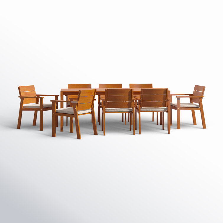 Anautica 82.5'' Rectangular 8 - Person Outdoor Dining Set with Cushions
