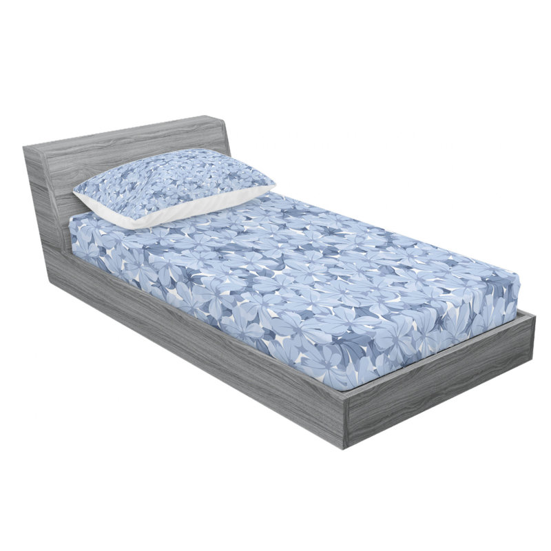 Microfiber Floral Sheet Set, Twin Sheet Set with Fitted Sheet