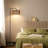 63'' Arched/arc Rattan Floor Lamp With Bulb And Remote Control Included
