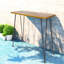 Tables de patio rustiques en bois de teck et d'acacia, table de bar industrielle de 120 cm (47,25 po)