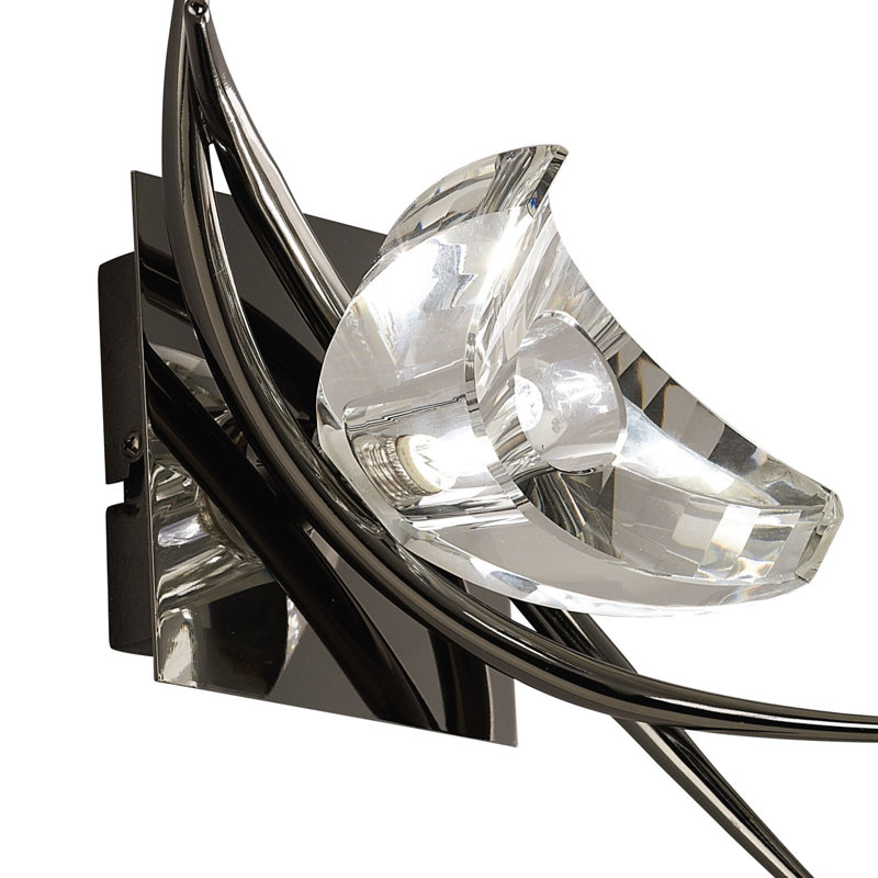 Drossett Armed Sconce, Black Chrome