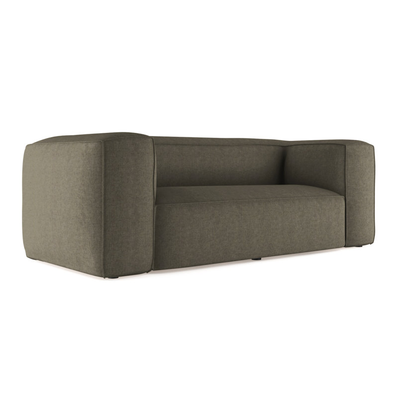 Canapé surdimensionné Varick, Velours moelleux gris graphite, H 30 po x l 84 po x P 47 po, Brun foncé