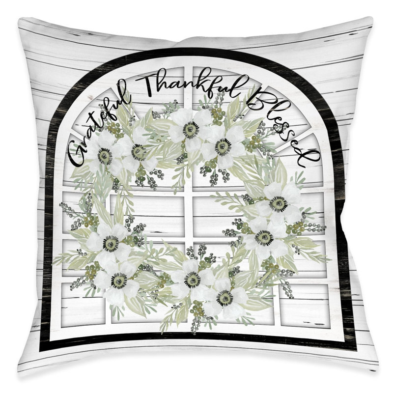 Coussin décoratif d'extérieur Farmhouse Grateful
