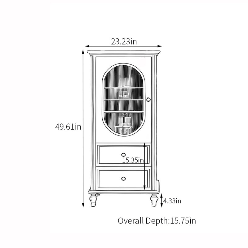 American modern solid wood accent cabinet