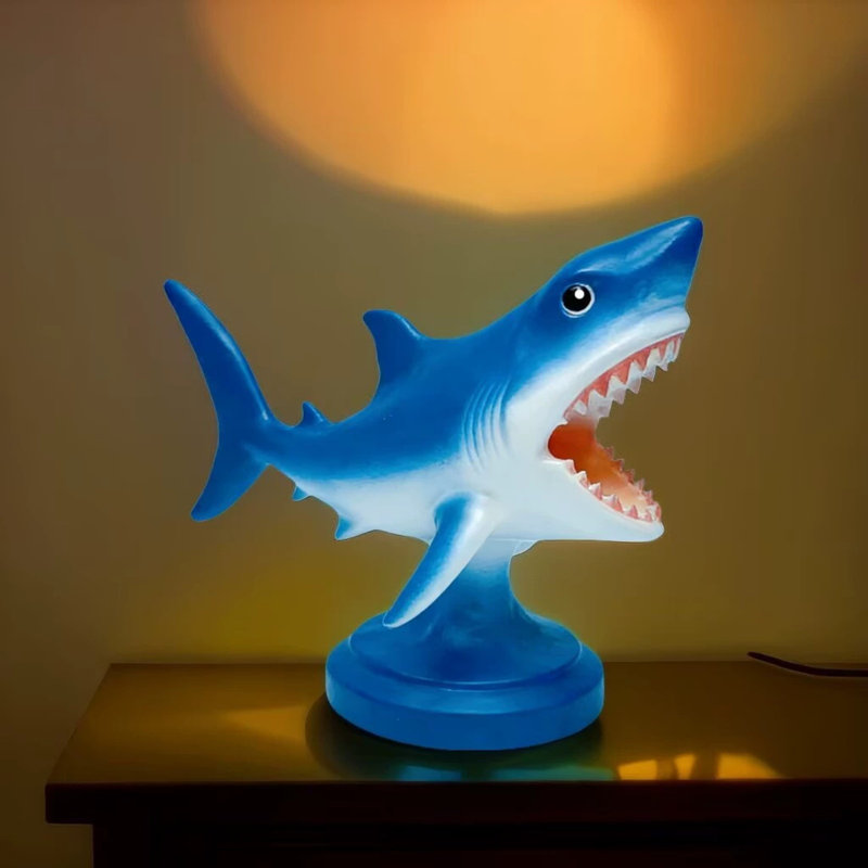 Lampe de table en résine bleue