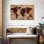 Ensemble de 3 pièces de carte du monde sur toile en bois de marque-142696405