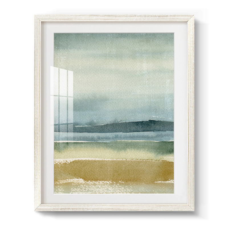 Perspectives ocre I - impression encadrée, H 19,5 po x l 16,5 po, Blanc