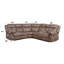 Canapé modulaire inclinable manuel deux tons chocolat nubuck avec port USB et console porte-gobelet-1901476677