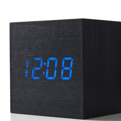 Modern & Contemporary Digital Bamboo Wood Electric Tabletop Clock with Alarm