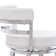 Deherrera Modern Swivel Counter or Bar Stool with Open Low Back and Footrest in Metal and Faux Leather