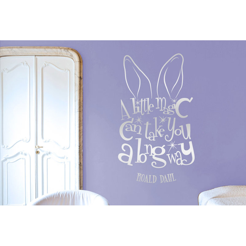 Roald Dahl Wall Sticker, Shiny Silver