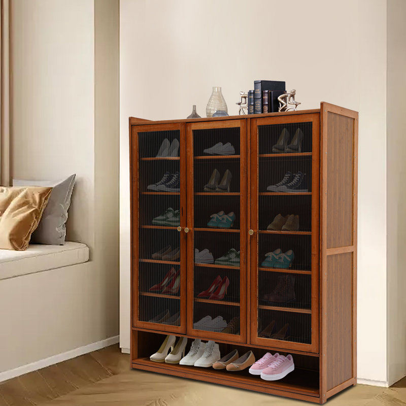 20 Pair Bamboo Shoe Cabinet With Doors