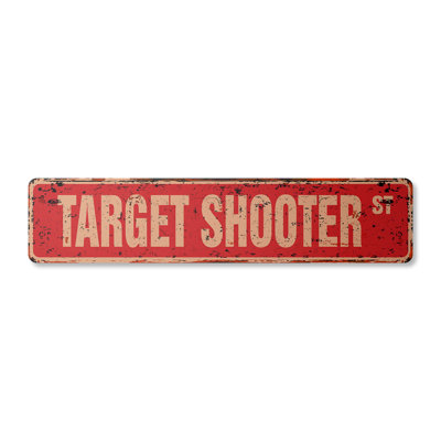 Target Shooter Street Sign Aluminum 4" X 18"