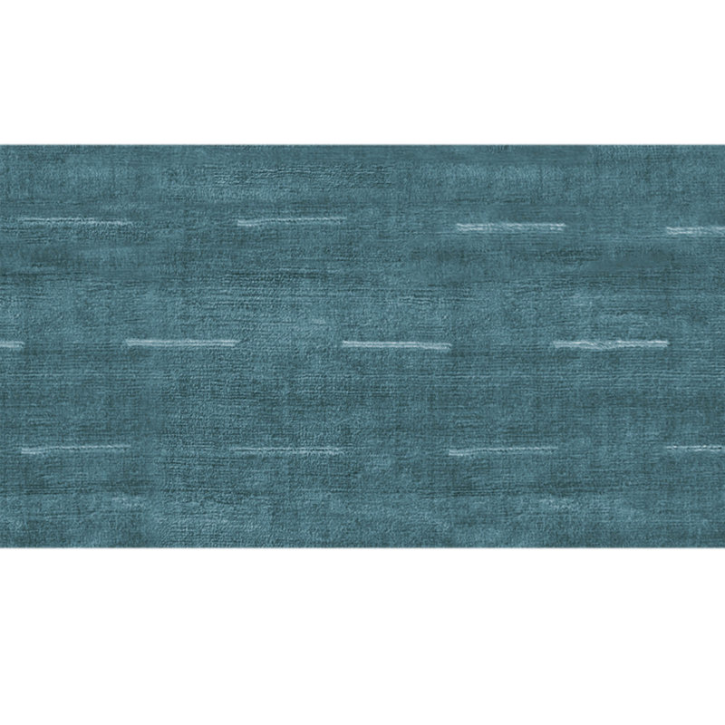 Hand Knotted Striped Area Rug in Blue/Green, Rectangle 12' x 15'