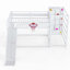 Lit mezzanine multifonctionnel en métal avec panier de basketball et glissade-588303422-588260691