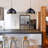 2 - Light 12" Industrial Pendant Light with Black Metal Dome Shape for Kitchen Island Dining Room