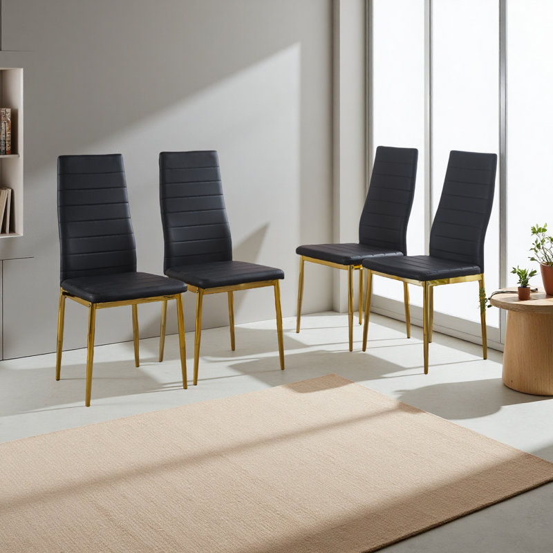 Ensemble de 4 chaises, Noir