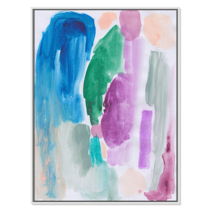 «Vivid Space III» par Bea Dina, Pas de tapis, H 41,5 po x l 31,5 po x P 2 po, Toile encadrée flottée blanche