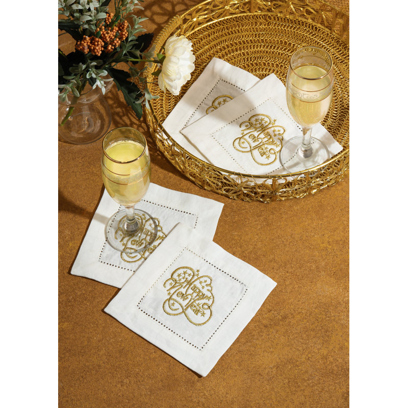 Serviettes de cocktail scintillantes du Nouvel An