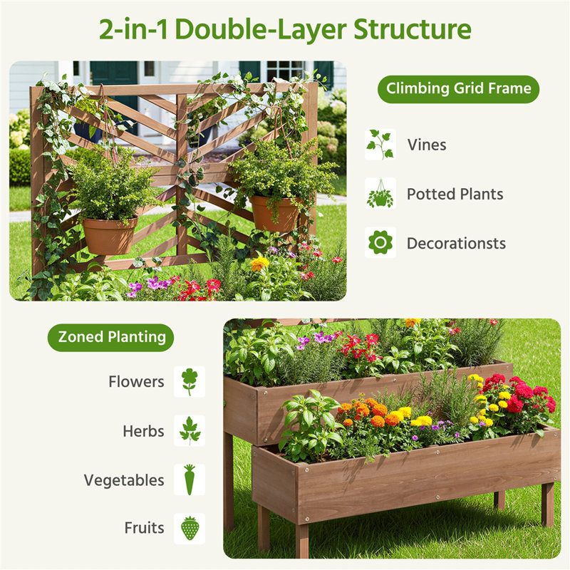 Wood Planter, Dark Brown