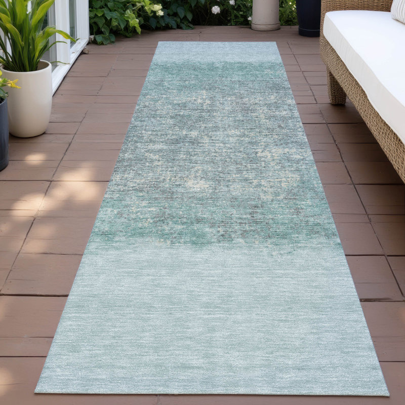 Machine Washable Indoor/Outdoor Eden ACN2214 Striped Rug, Runner 2'3" x 7'6"