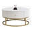 Modern Round Coffee Table with Drawers, Faux Marble Table with Storage, Coffee Table