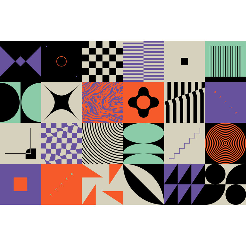 Bauhaus Abstract Design - Wrapped Canvas Print, 30cm H x 46cm W x 3.8cm D